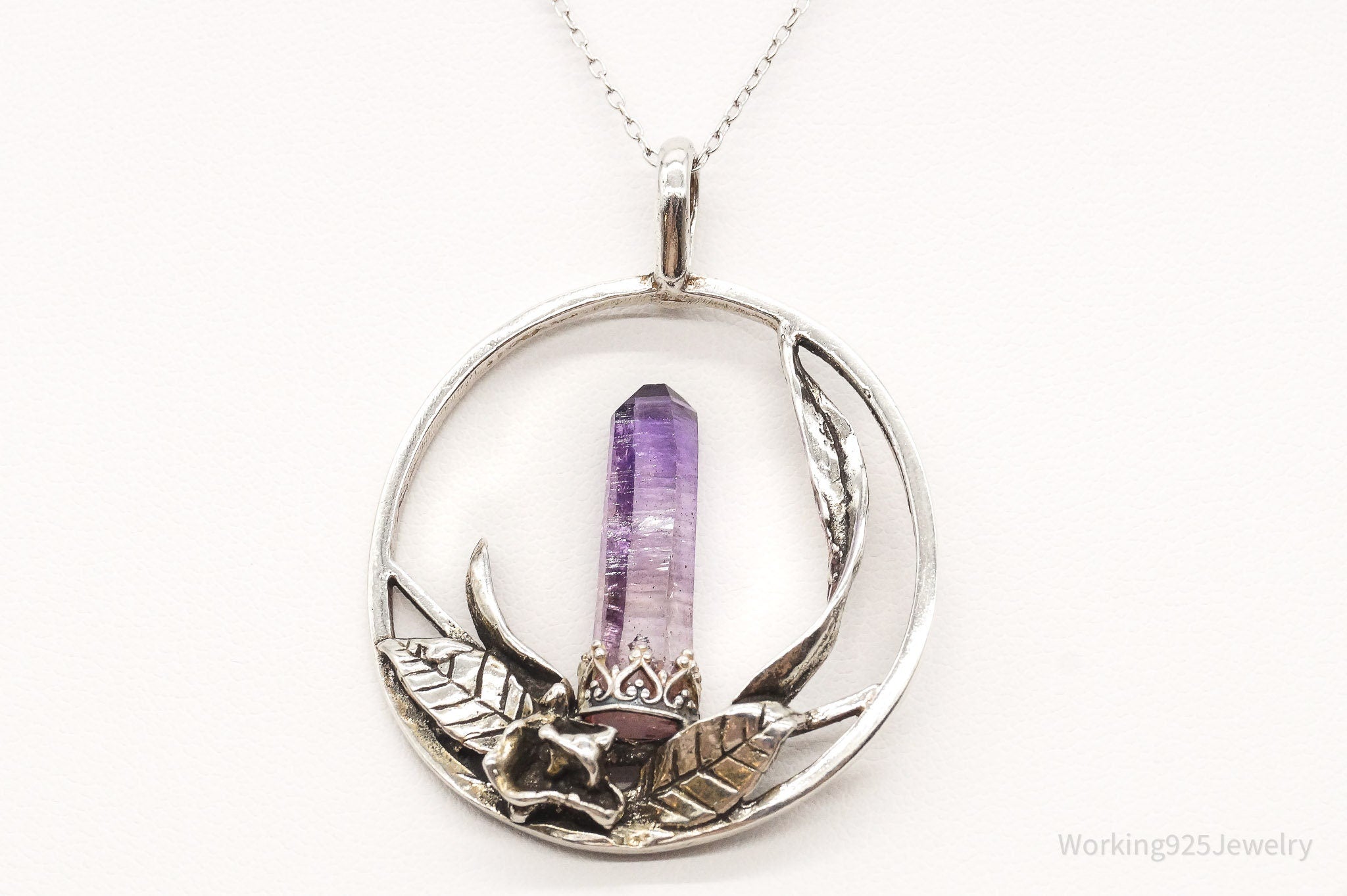 Vintage Amethyst Crystal Sterling Silver Necklace | Jewelry > Necklaces > Pendants | Wiccan Center