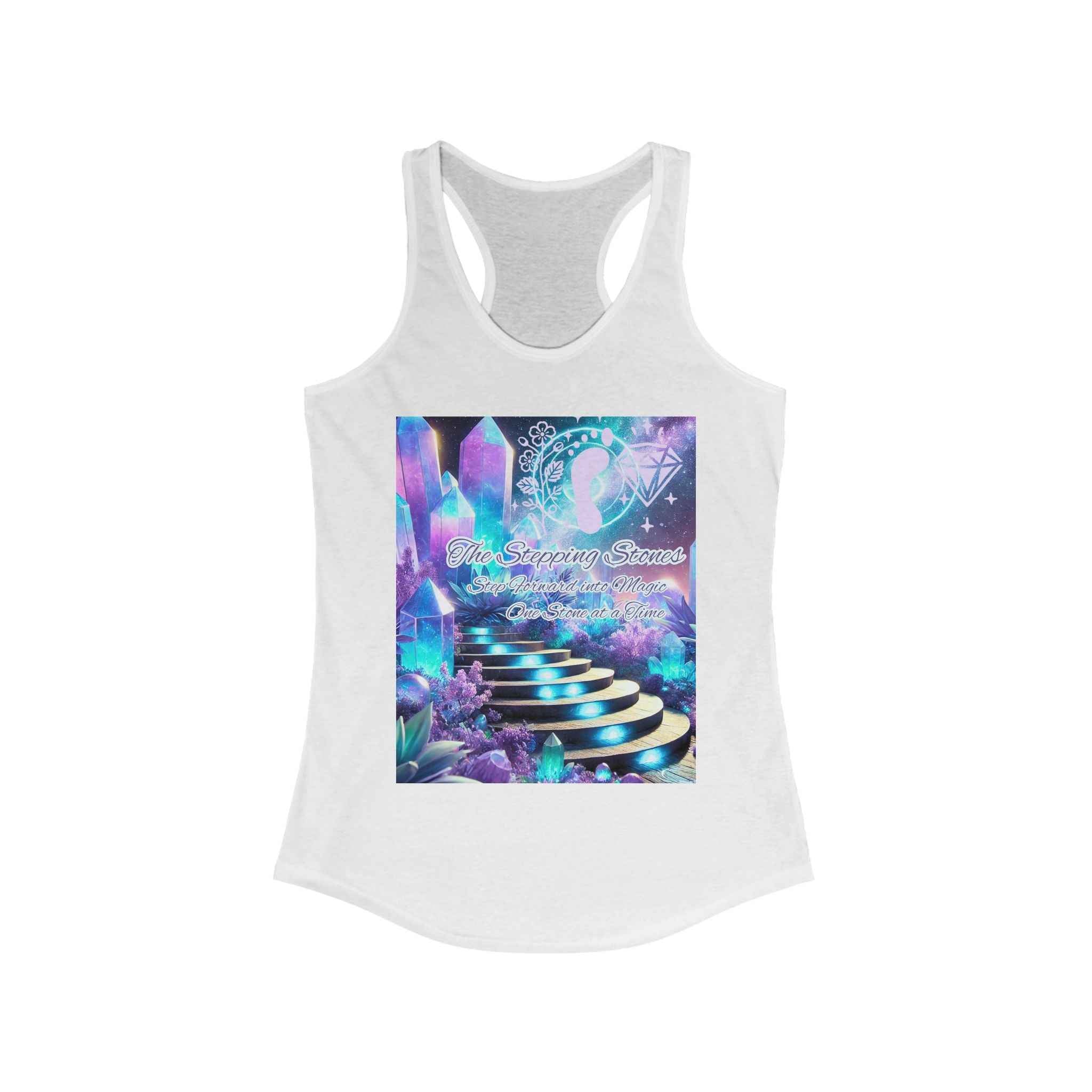 Crystal Stepping Stones Women's Racerback Tank Top - Positive Vibes Tee | Tank Top | Wiccan Center