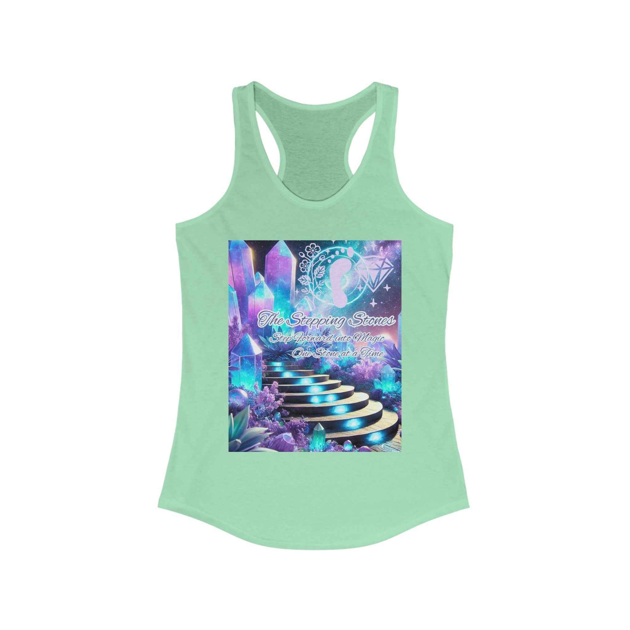 Crystal Stepping Stones Women's Racerback Tank Top - Positive Vibes Tee | Tank Top | Wiccan Center