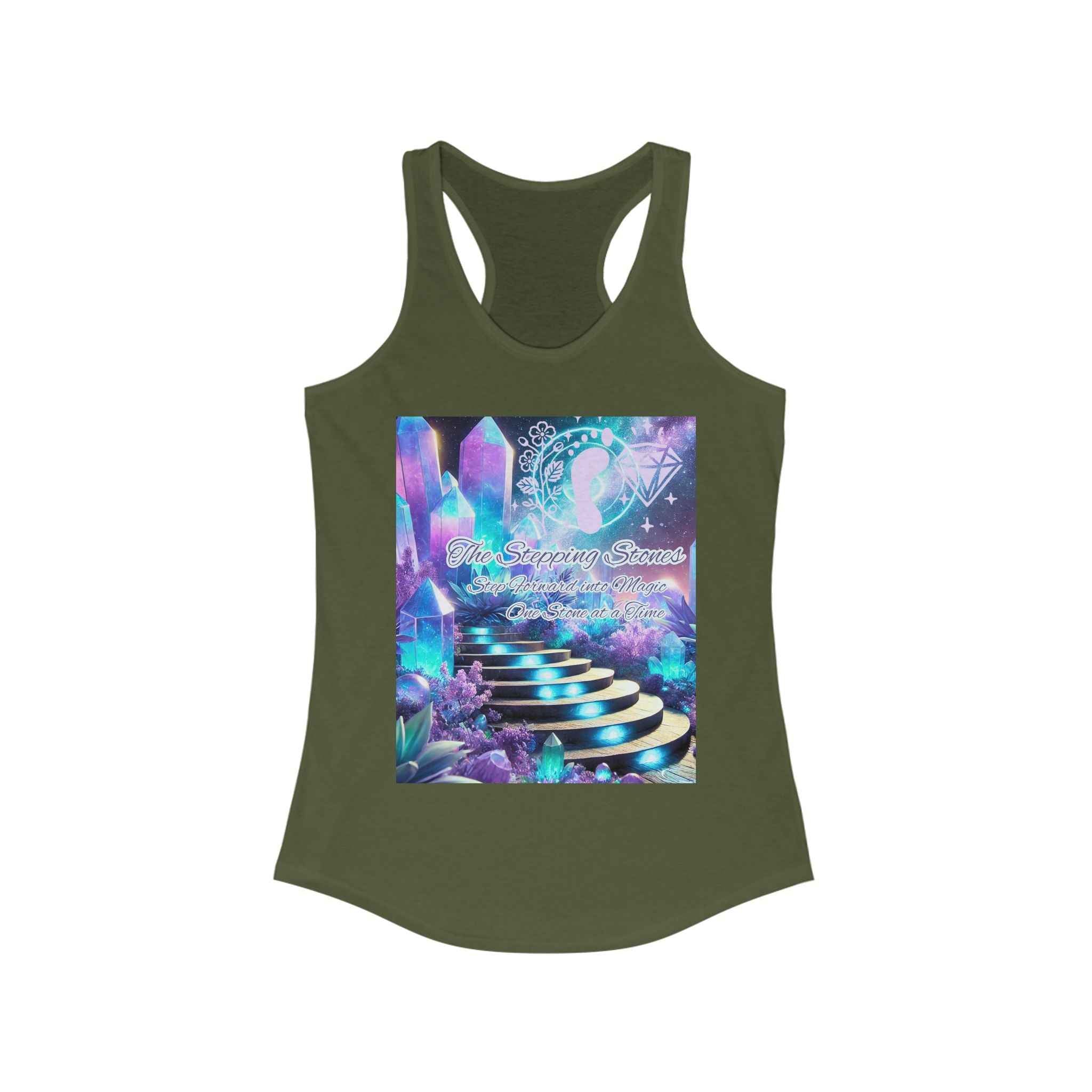 Crystal Stepping Stones Women's Racerback Tank Top - Positive Vibes Tee | Tank Top | Wiccan Center