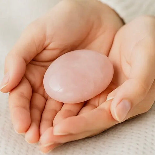 5 lb Rose Quartz Palm Stone Bulk Lot – Handpicked Polished Stones | | Wiccan Center