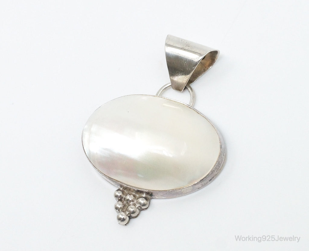 Large Native American Navajo Jason Livingston Pearl Sterling Silver Pendant | Jewelry > Necklaces > Pendants | Wiccan Center