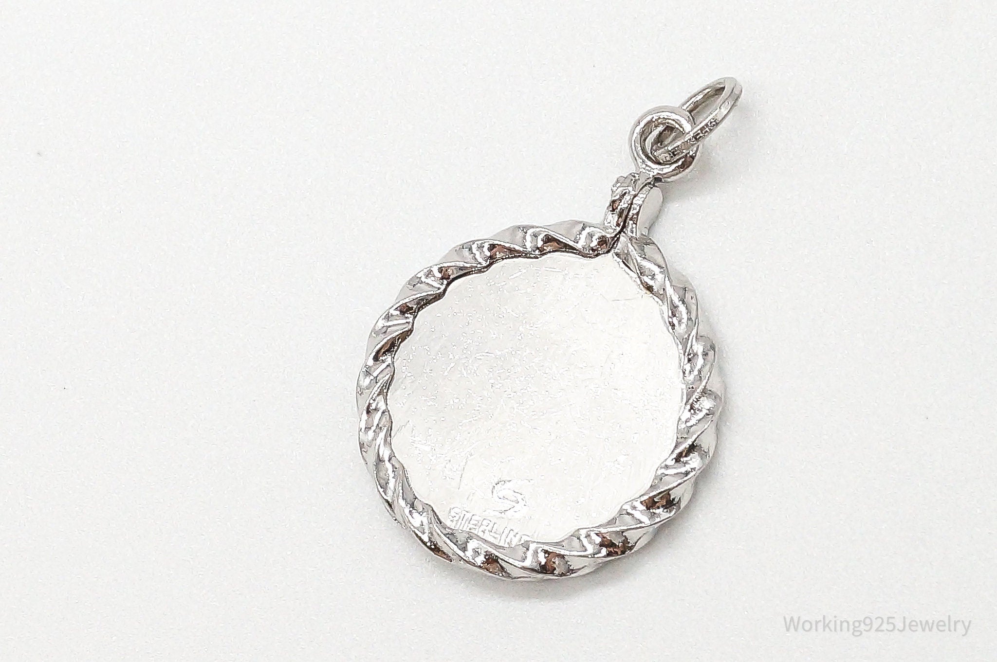Vintage "Merry Xmas" Etched Bells Sterling Silver Pendant | Jewelry > Necklaces > Pendants | Wiccan Center