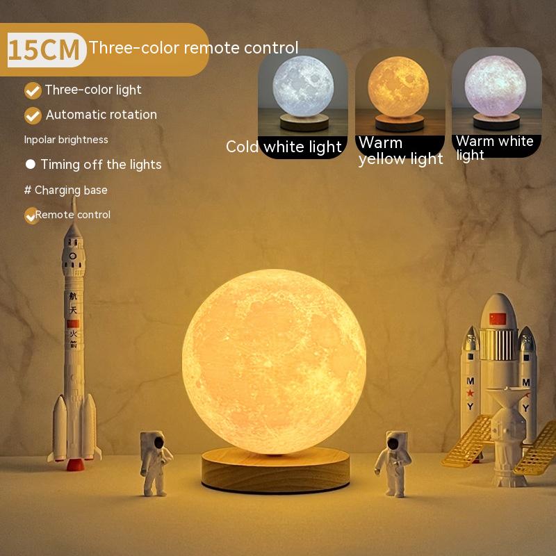 Creative 3D Magnetic Floating Levitating Moon Lamp Touch Control 3 Color Moon Light Lunar Night Light For Home Office Room Decor | 0 | Wiccan Center