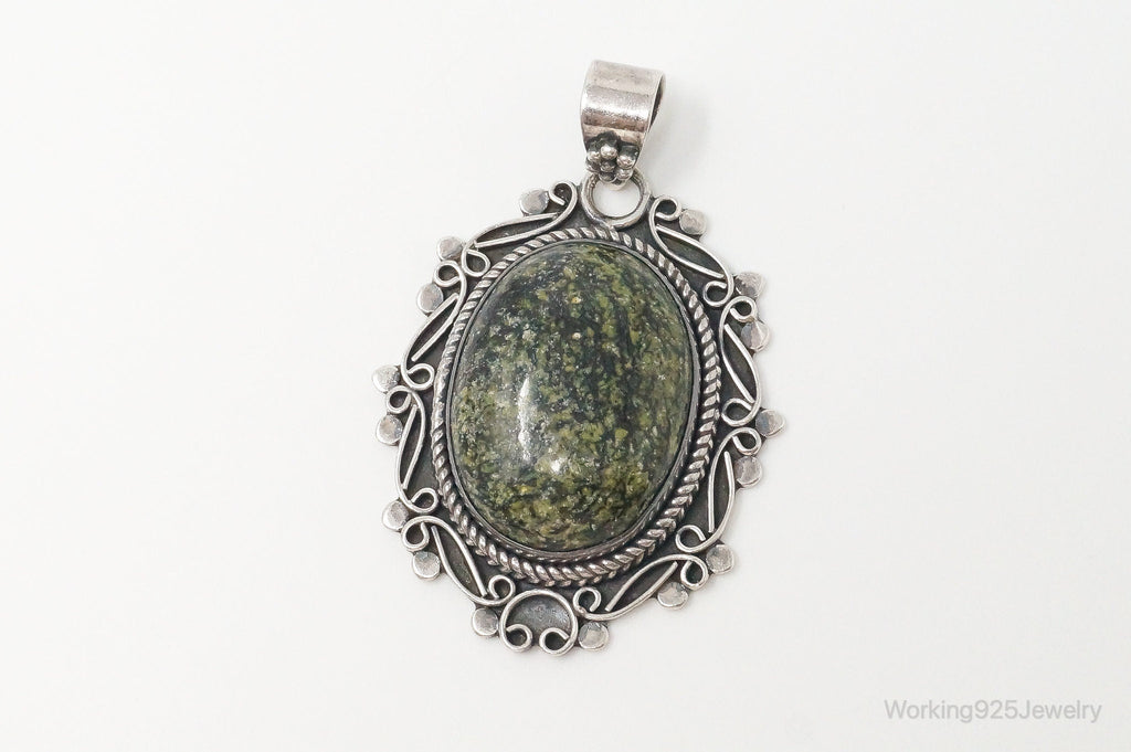 Vintage Large Southwest Style African Turquoise Sterling Silver Pendant | Jewelry > Necklaces > Pendants | Wiccan Center