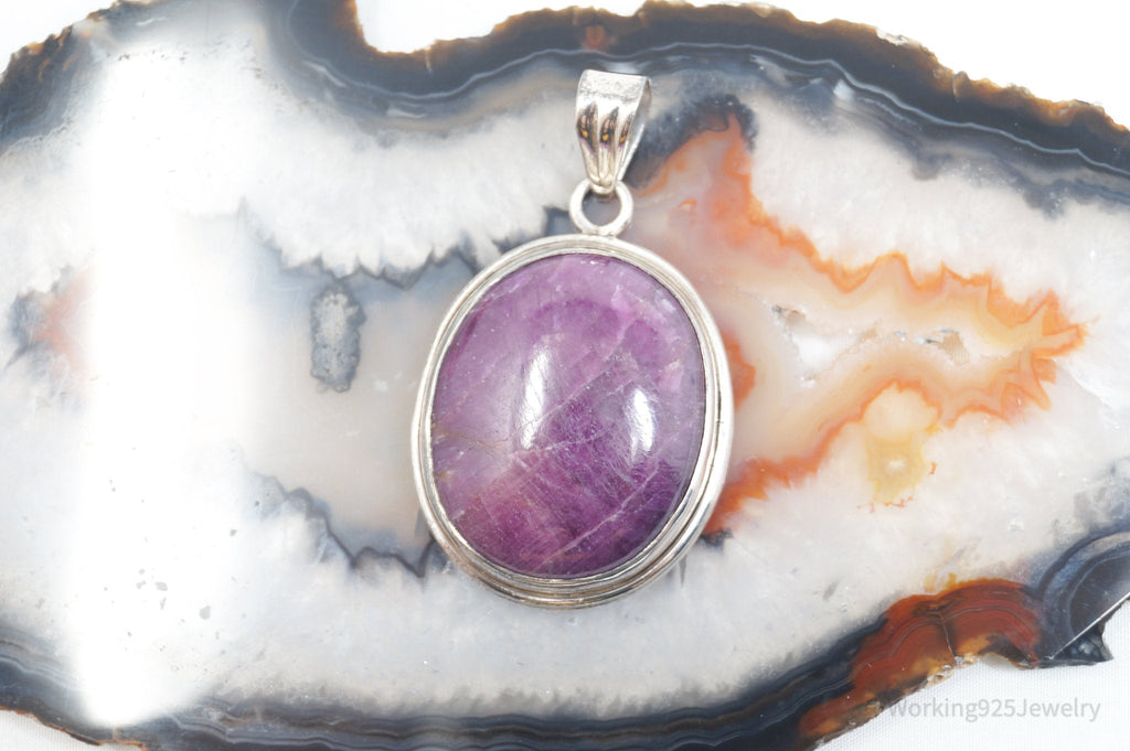 Vintage Large Purple Amethyst Sterling Silver Necklace Pendant | Jewelry > Necklaces > Pendants | Wiccan Center