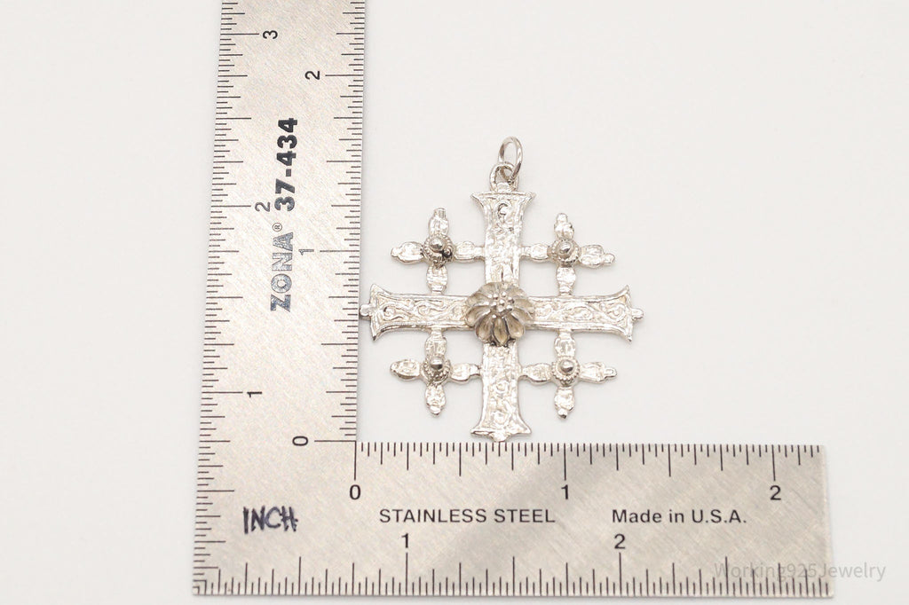 Vintage Large Jerusalem Cross 800 Silver Pendant | Jewelry > Necklaces > Pendants | Wiccan Center