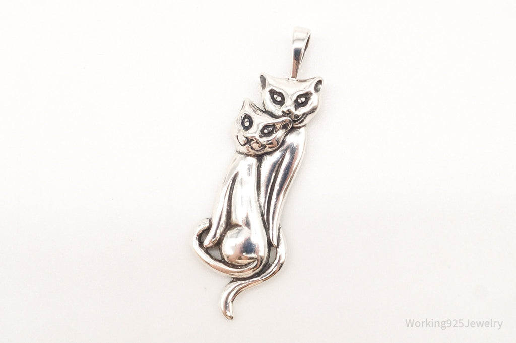 Vintage Designer KABANA Kittens Cats Sterling Silver Pendant | Jewelry > Necklaces > Pendants | Wiccan Center