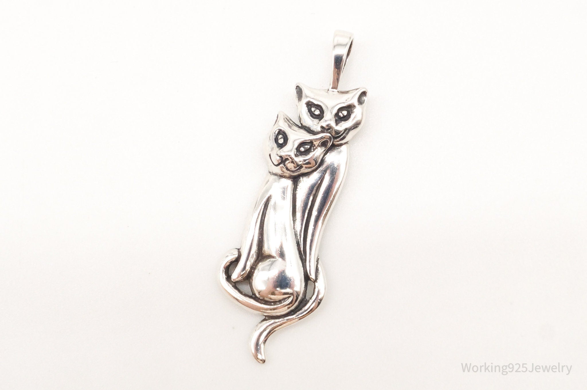 Vintage Designer KABANA Kittens Cats Sterling Silver Pendant | Jewelry > Necklaces > Pendants | Wiccan Center