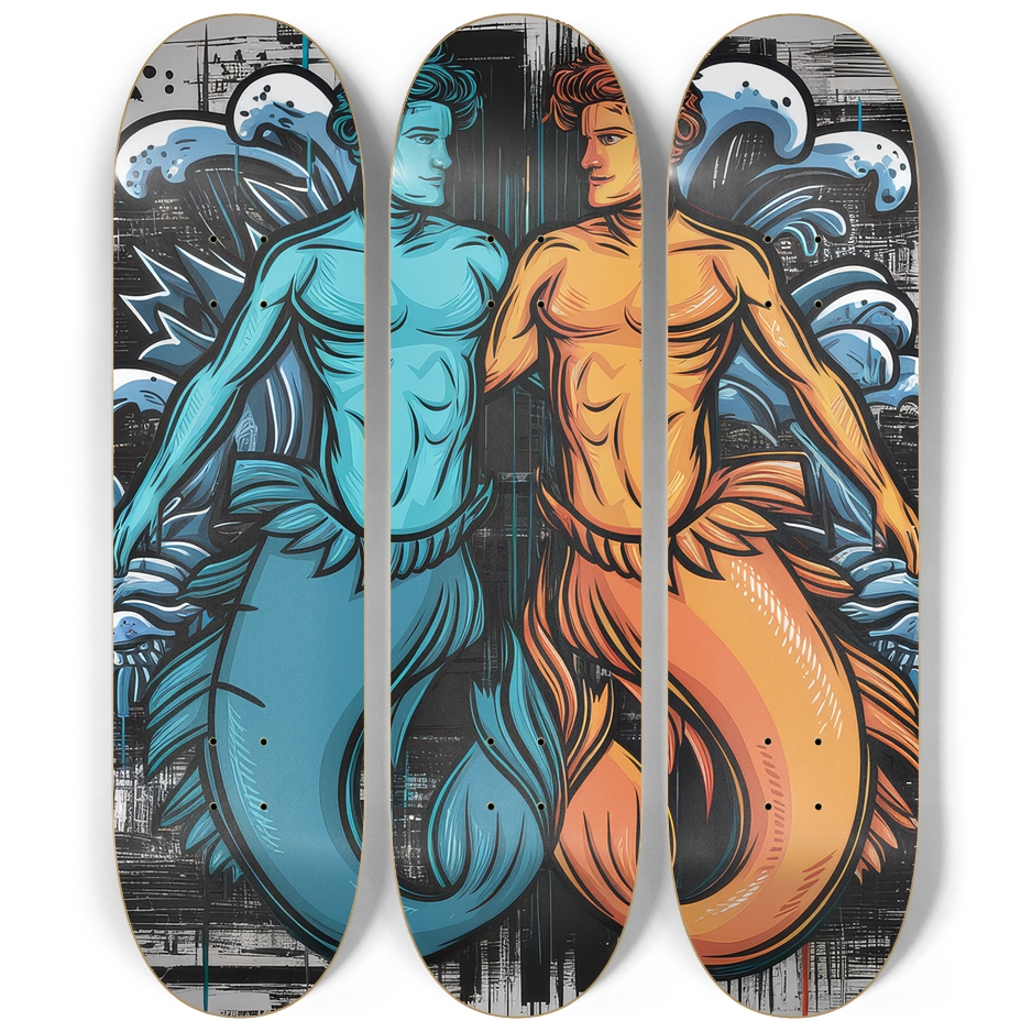 3 Skateboard Series Art - Mer Love | Skateboard | Wiccan Center