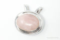 Large Vintage Designer Rose Quartz Sterling Silver Necklace Pendant | Jewelry > Necklaces > Pendants | Wiccan Center