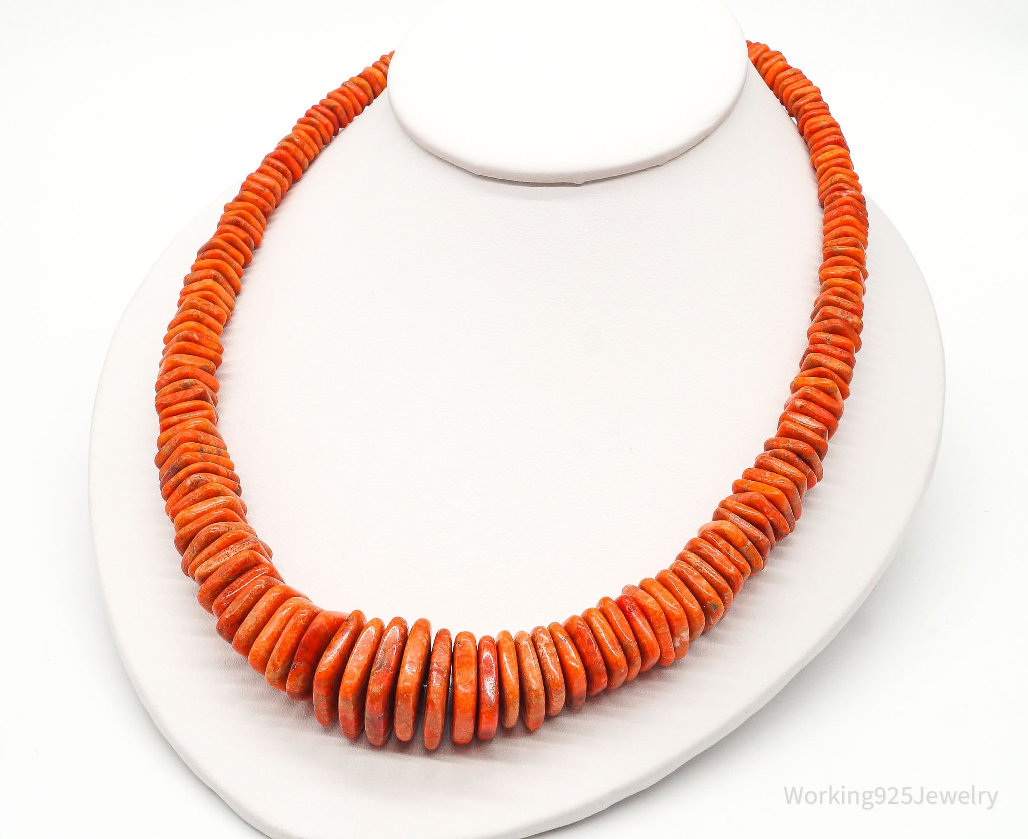 Vintage Desert Rose Trading Orange Sponge Coral Sterling Silver Necklace | Jewelry > Necklaces | Wiccan Center