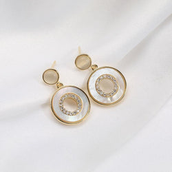 Korean Exquisite Sterling Silver Opal Shell Earrings | Earrings | Wiccan Center
