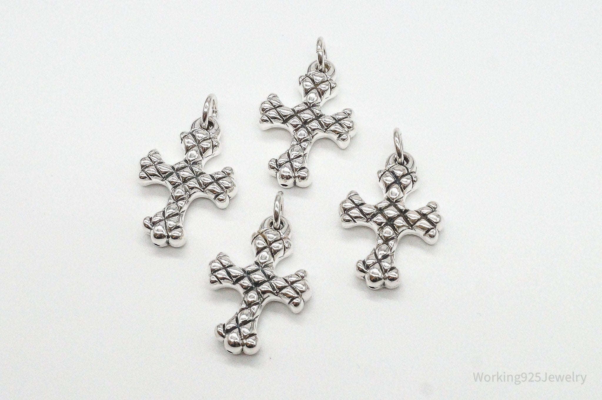 Vintage Puffy Hollow Cross Sterling Silver Pendants | Jewelry > Necklaces > Pendants | Wiccan Center