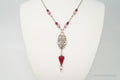 Vintage Floral Spoon Repousse Glass Heart Crystal Sterling Silver Necklace | Jewelry > Necklaces > Pendants | Wiccan Center
