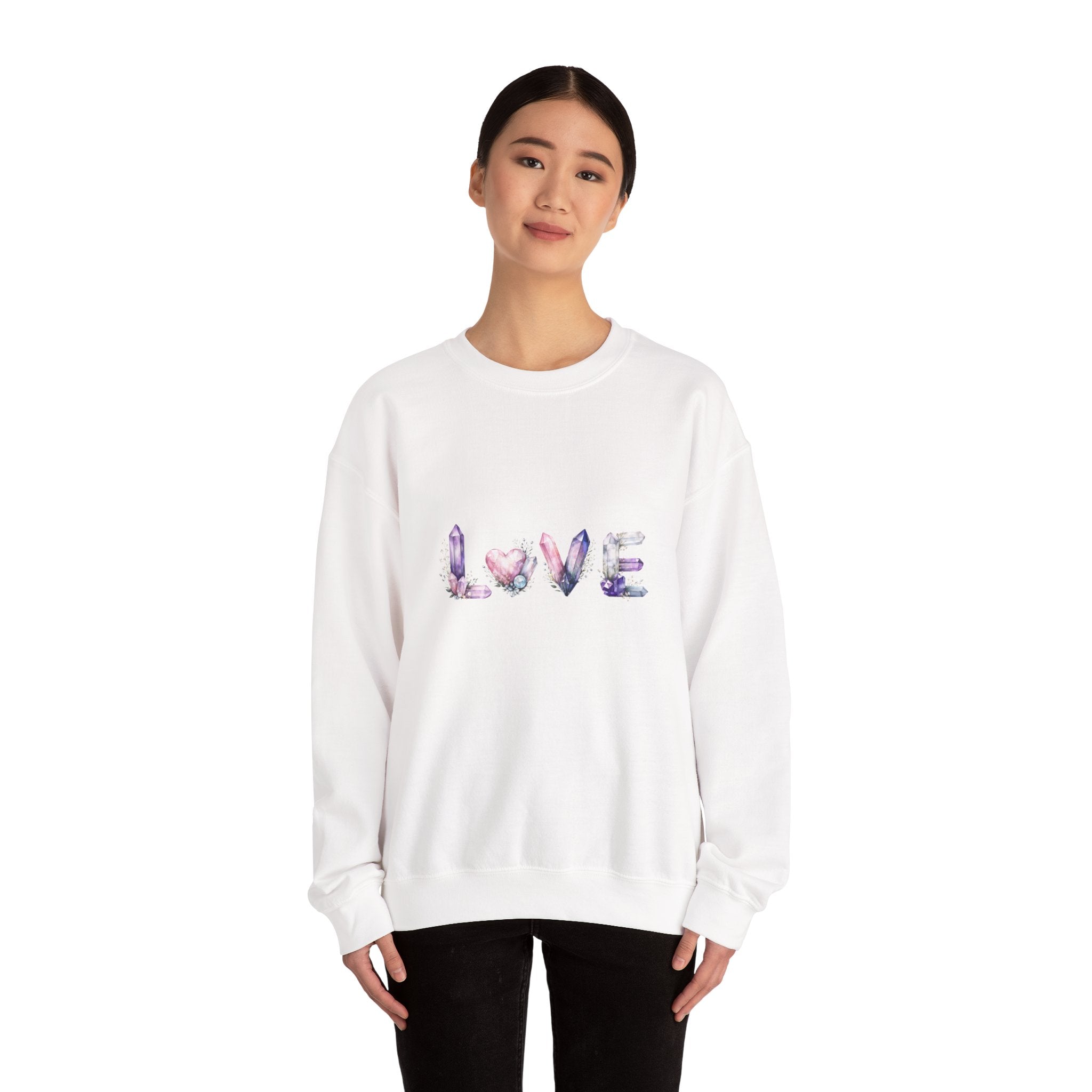 LOVE Crystal Letter Design | Sweatshirt | Wiccan Center