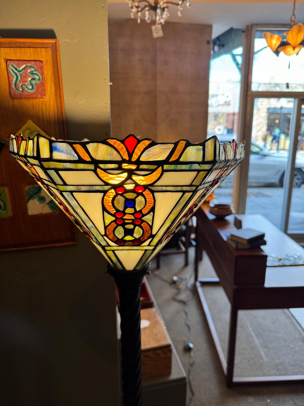 Tiffany style Stained glass Torchiere Floor Lamp # 3767-BB758 | Lamps | Wiccan Center