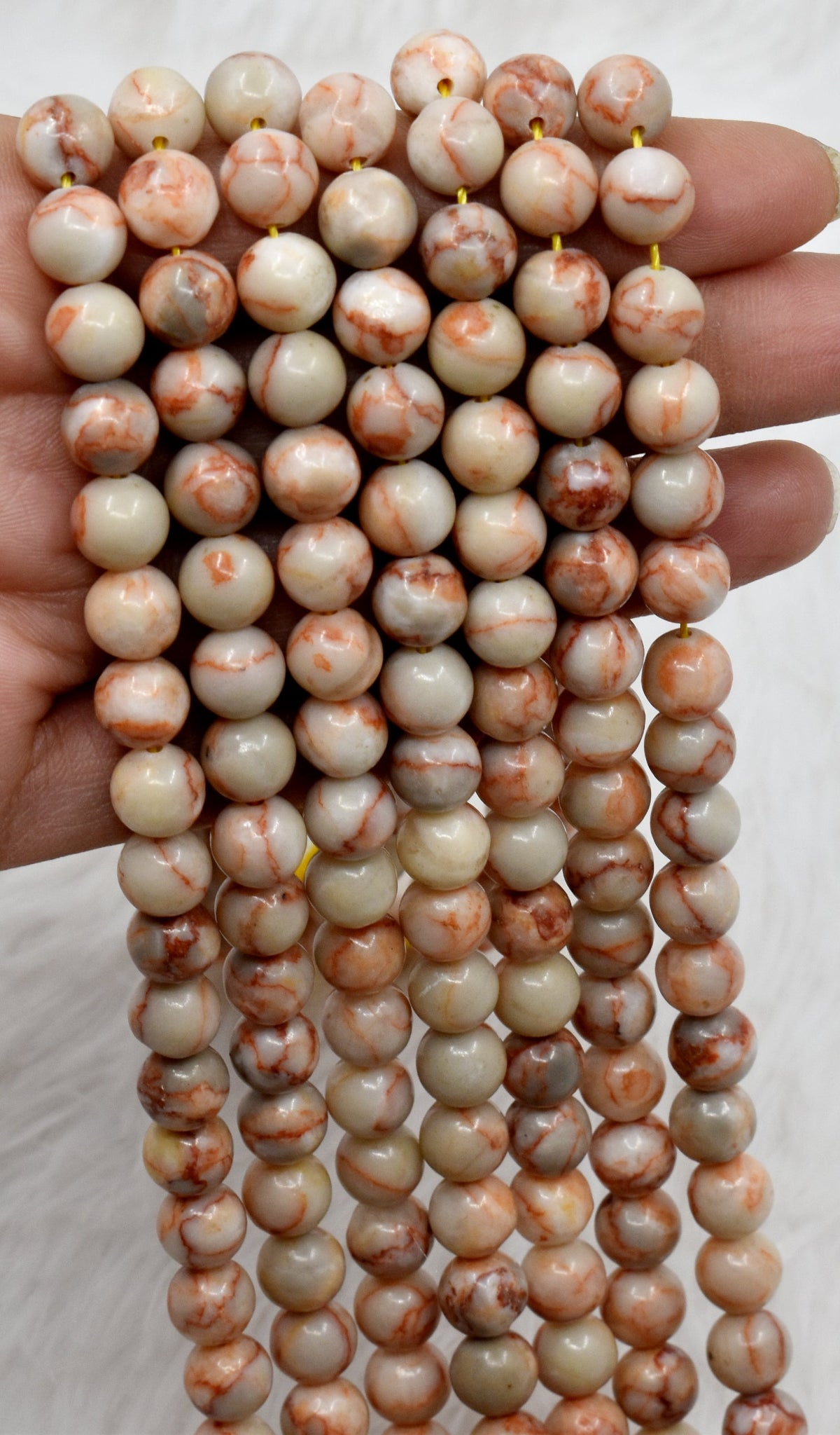 Red Picasso Jasper Beads, Natural Round Crystal Beads 6mm to 10mm | | Wiccan Center