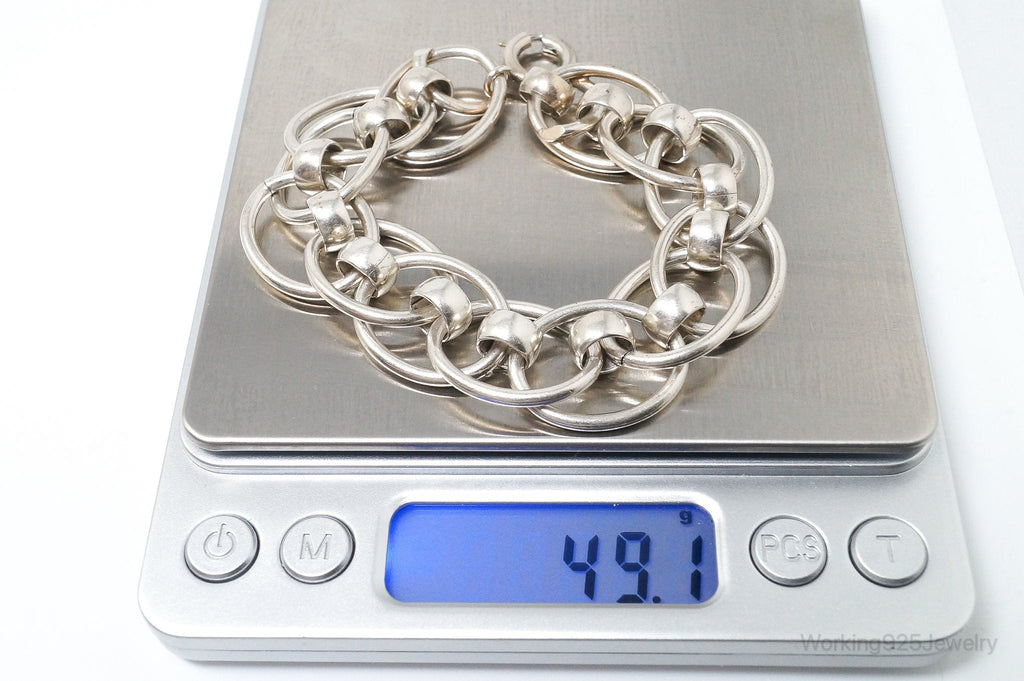 Vintage Designer Napier Modernist Circles Linked Sterling Silver Bracelet | Jewelry > Bracelets | Wiccan Center