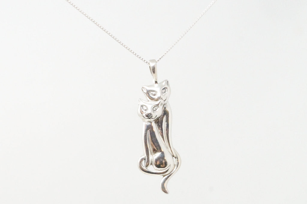 Vintage Designer KABANA Kittens Cats Sterling Silver Necklace Pendant | Jewelry > Necklaces > Pendants | Wiccan Center