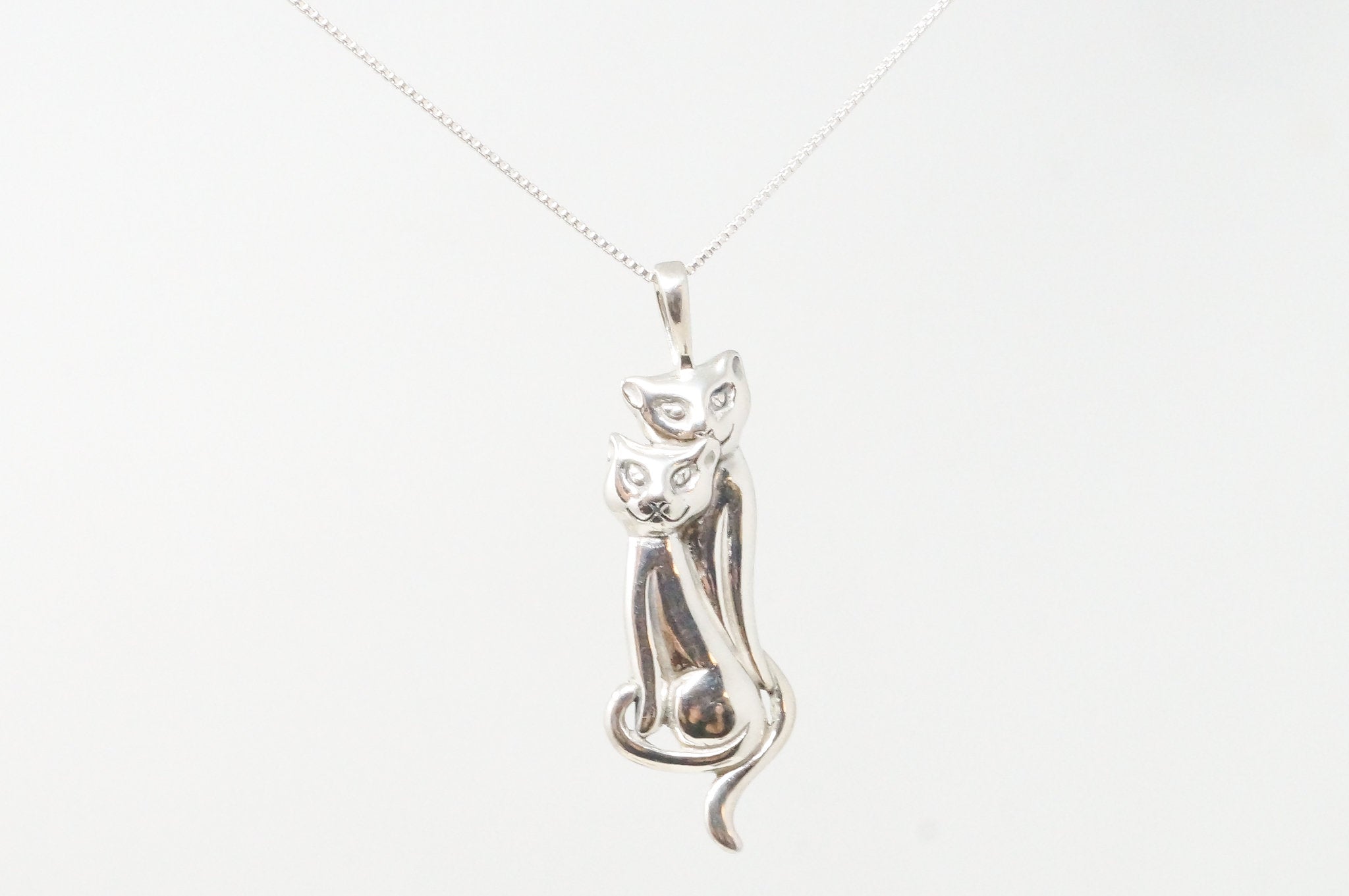 Vintage Designer KABANA Kittens Cats Sterling Silver Necklace Pendant | Jewelry > Necklaces > Pendants | Wiccan Center
