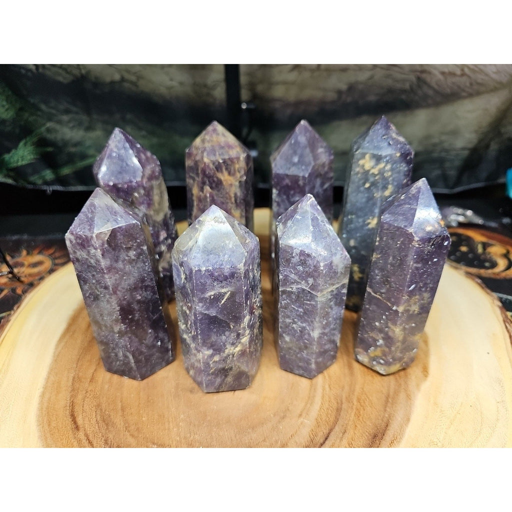 Purple Mica Lepidolite Crystal Tower — 300g–400g, Africa | CrystalCloud Company | Crystal Points & Towers | Wiccan Center