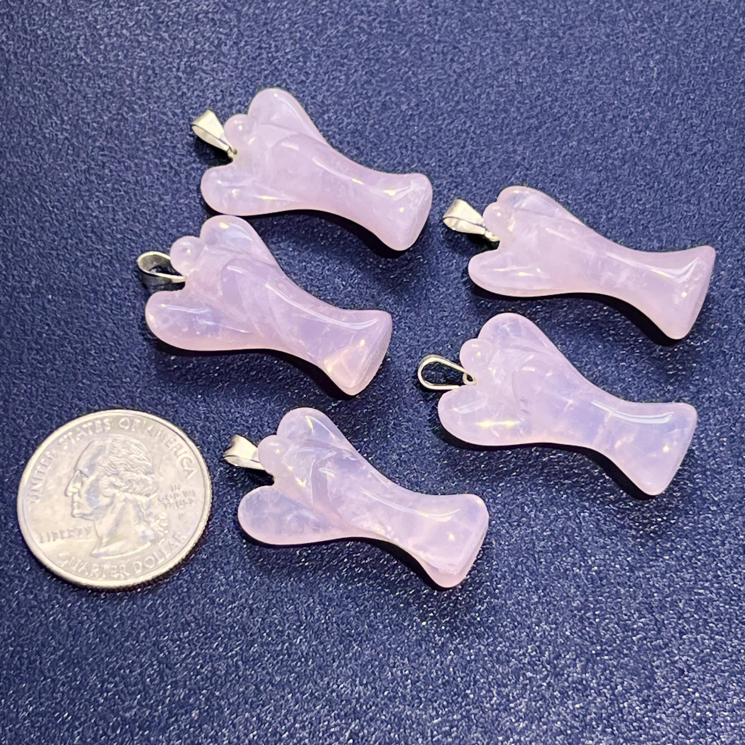 Pink Angel Rose Quartz Crystal Pendant (Silver Bail) | Jewelry > Necklaces > Crystal Necklaces | Wiccan Center
