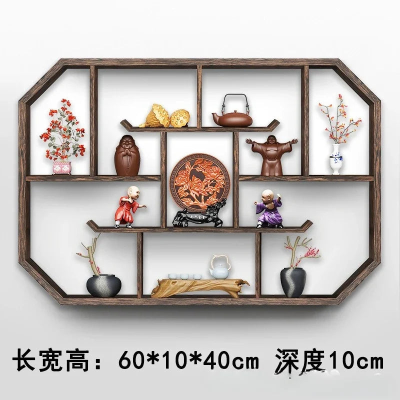 Solid Wood Duobao Bogu Display Shelf | Modern Chinese Curio Etagere | Shelving | Wiccan Center
