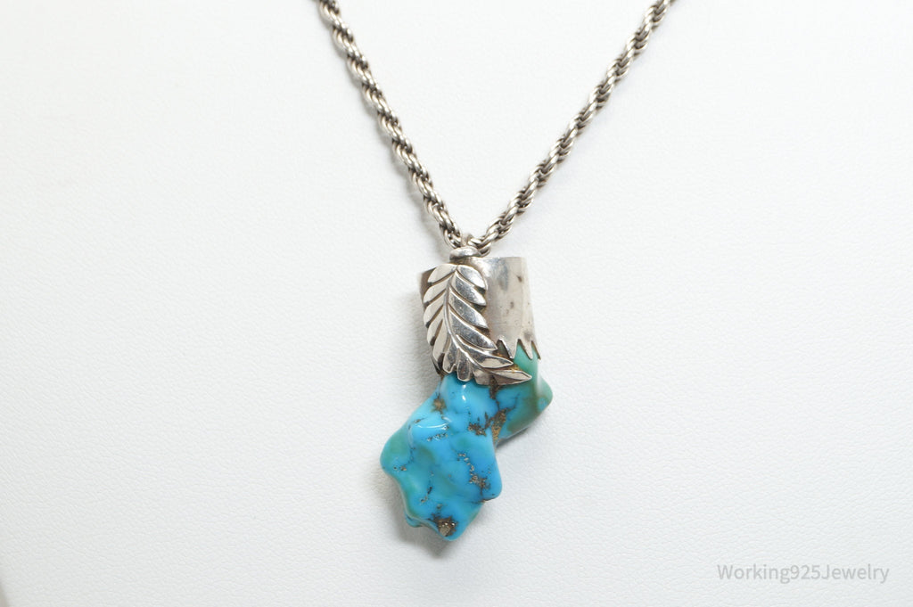 Vintage Handmade Native American Turquoise Sterling Silver Necklace Pendant | Jewelry > Necklaces > Pendants | Wiccan Center