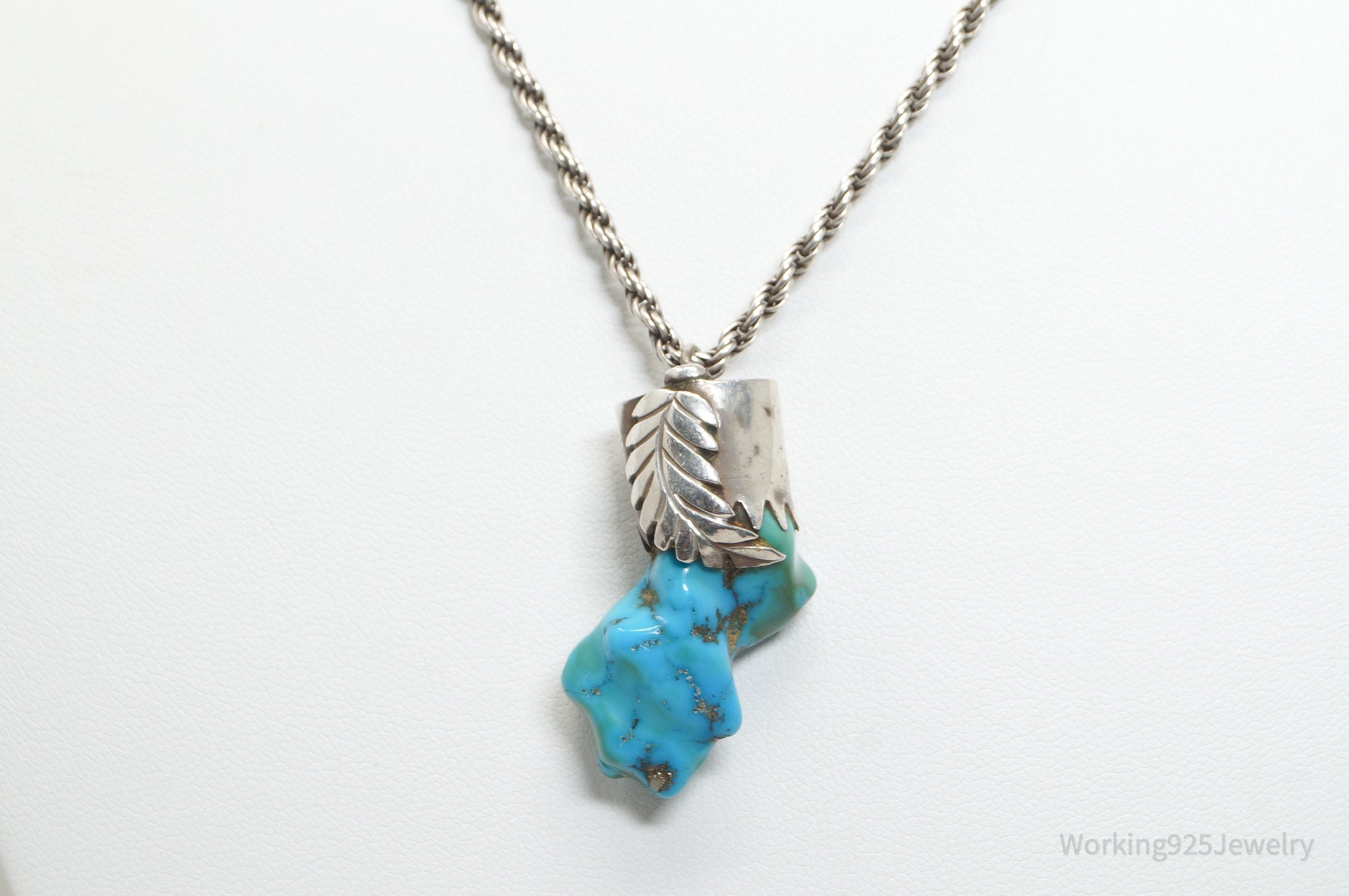 Vintage Handmade Native American Turquoise Sterling Silver Necklace Pendant | Jewelry > Necklaces > Pendants | Wiccan Center