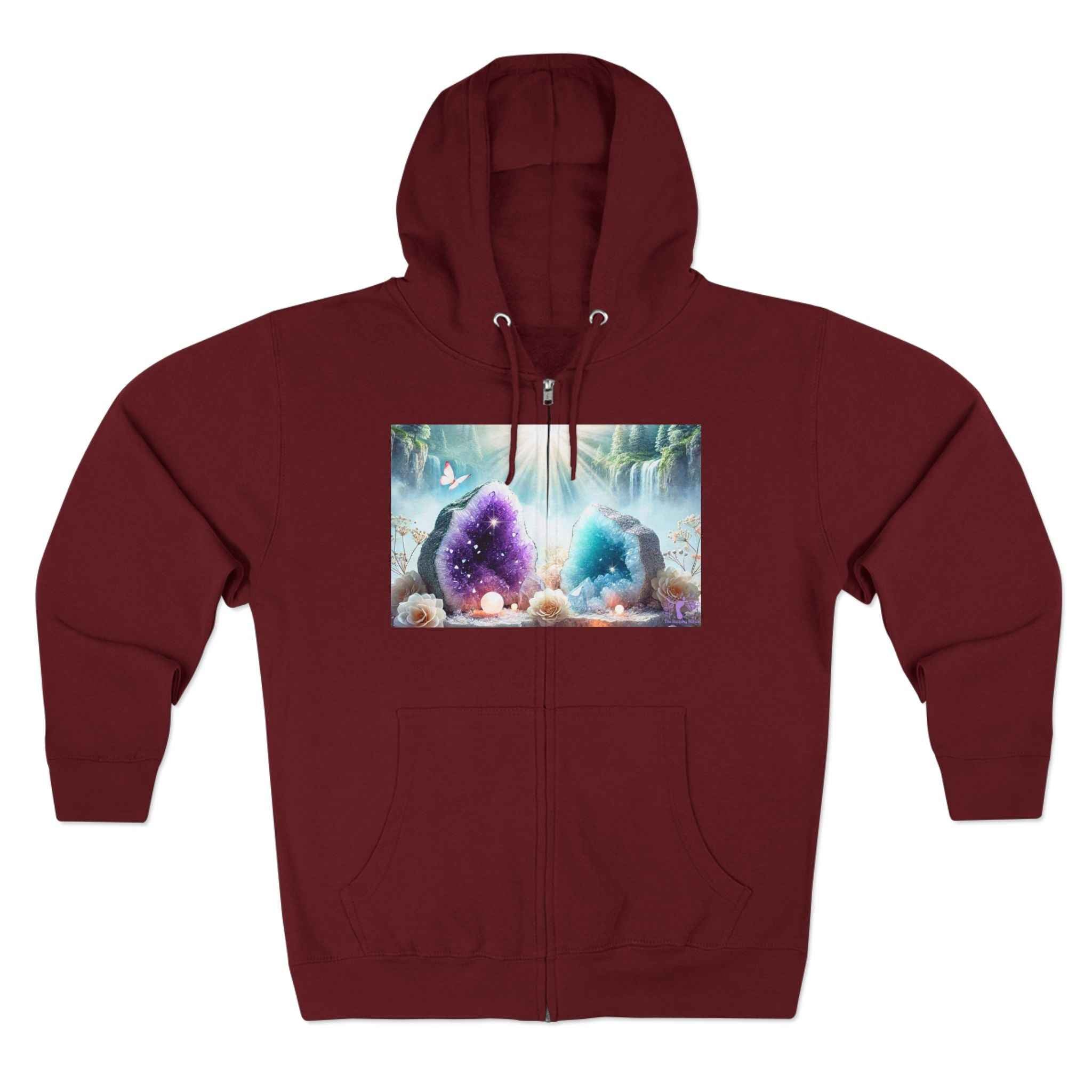Cool Geode Zipped Hooded Sweater | Hoodie | Wiccan Center