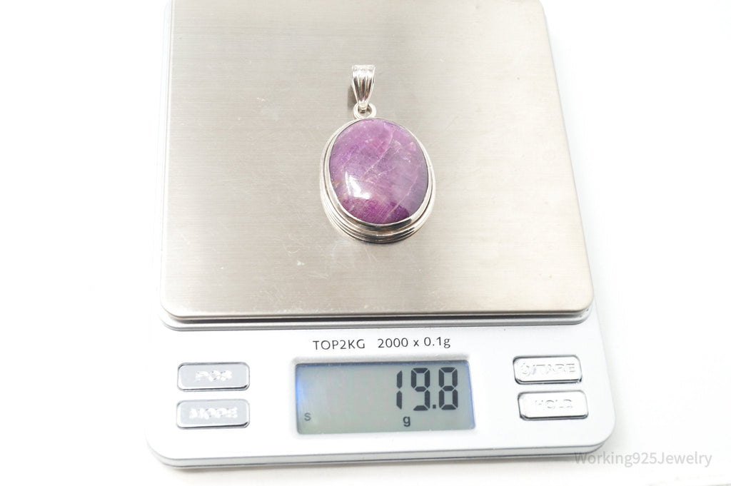Vintage Large Purple Amethyst Sterling Silver Necklace Pendant | Jewelry > Necklaces > Pendants | Wiccan Center