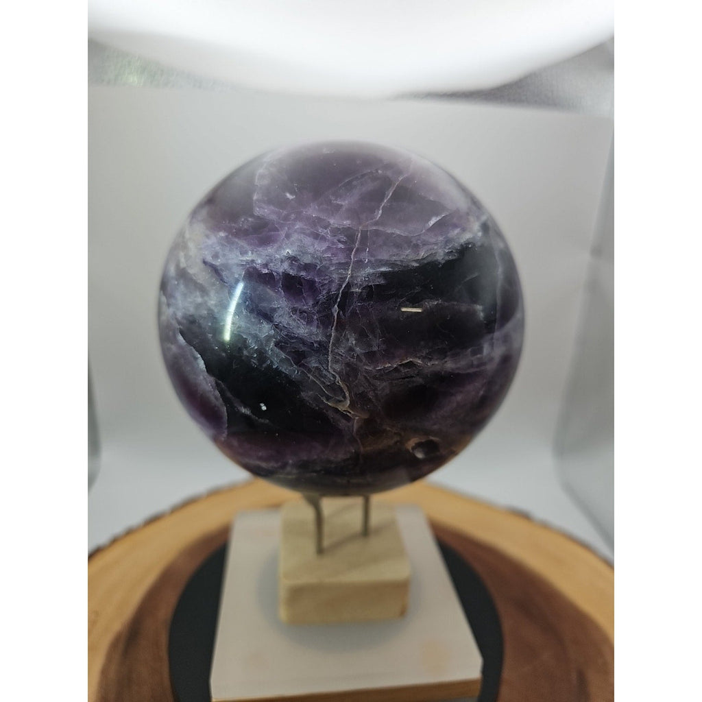 Large Rainbow Fluorite Quartz Crystal Sphere — 6.4 inches, Polished | CrystalCloud Company | Crystal Spheres & Eggs | Wiccan Center