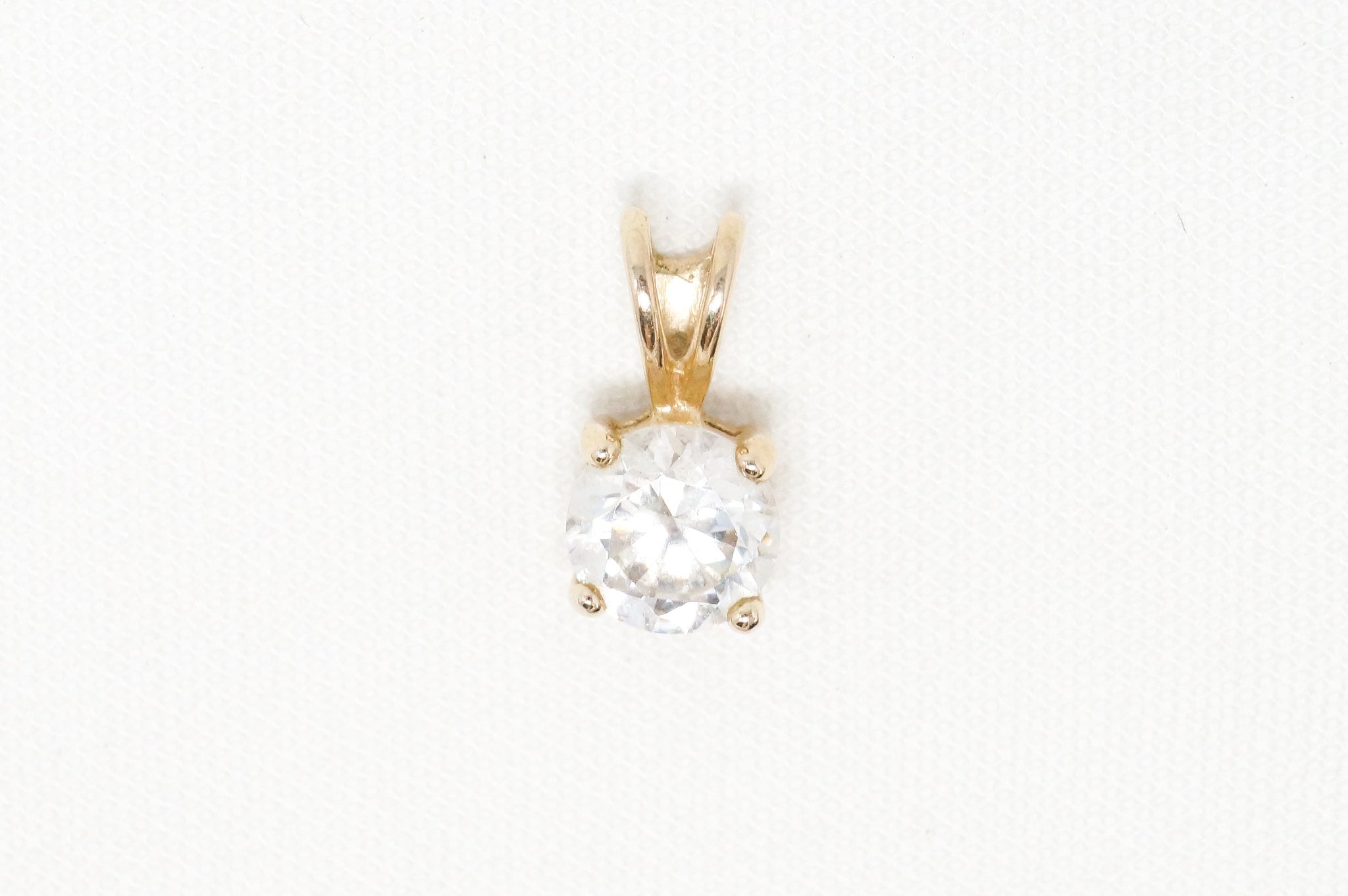 Vintage Gold Vermeil Cubic Zirconia Stone Sterling Silver Necklace Pendant | Jewelry > Necklaces > Pendants | Wiccan Center