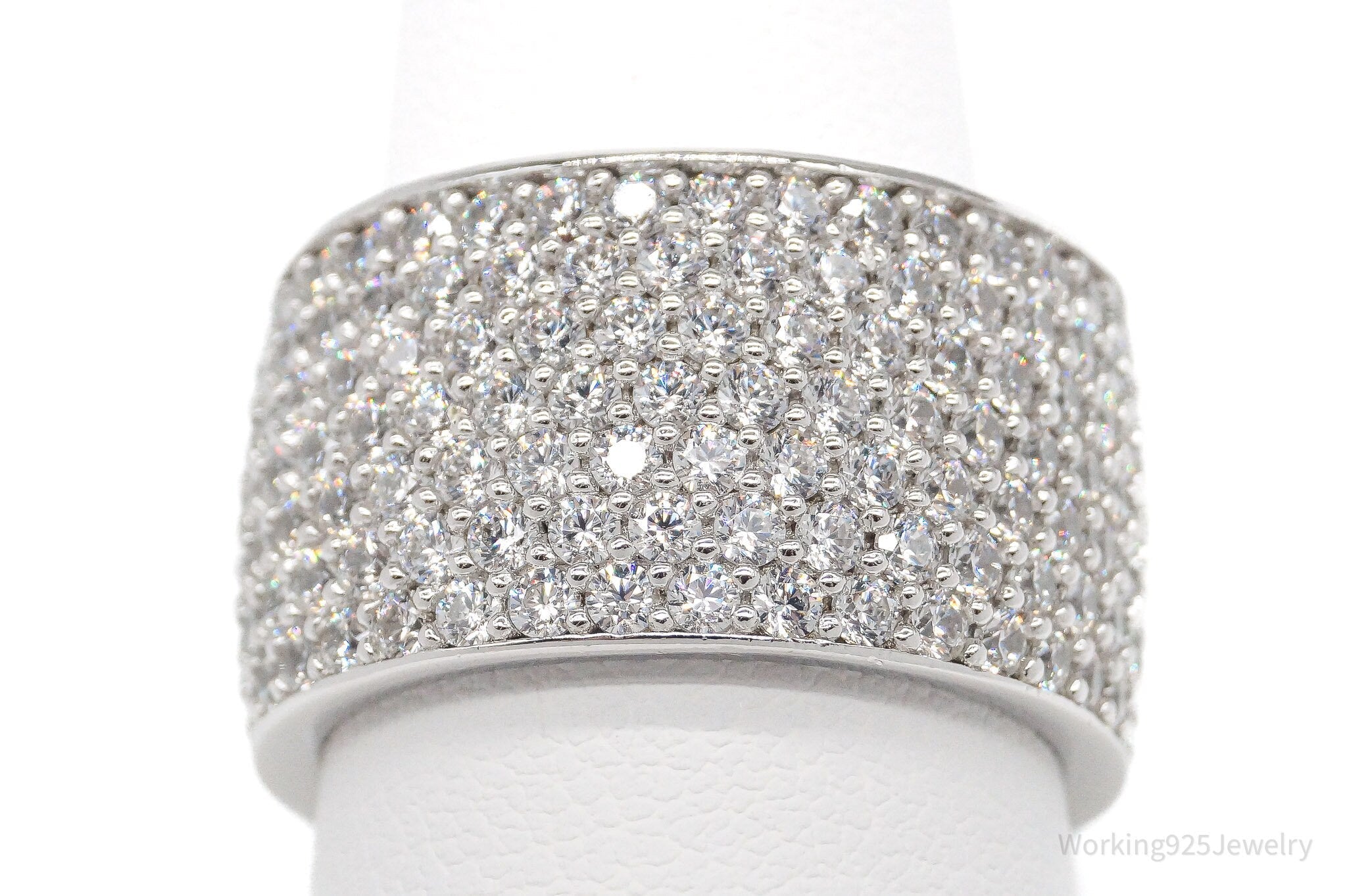 Vintage SW Cubic Zirconia Sterling Silver Band Ring - Size 7.5 | Jewelry > Rings | Wiccan Center