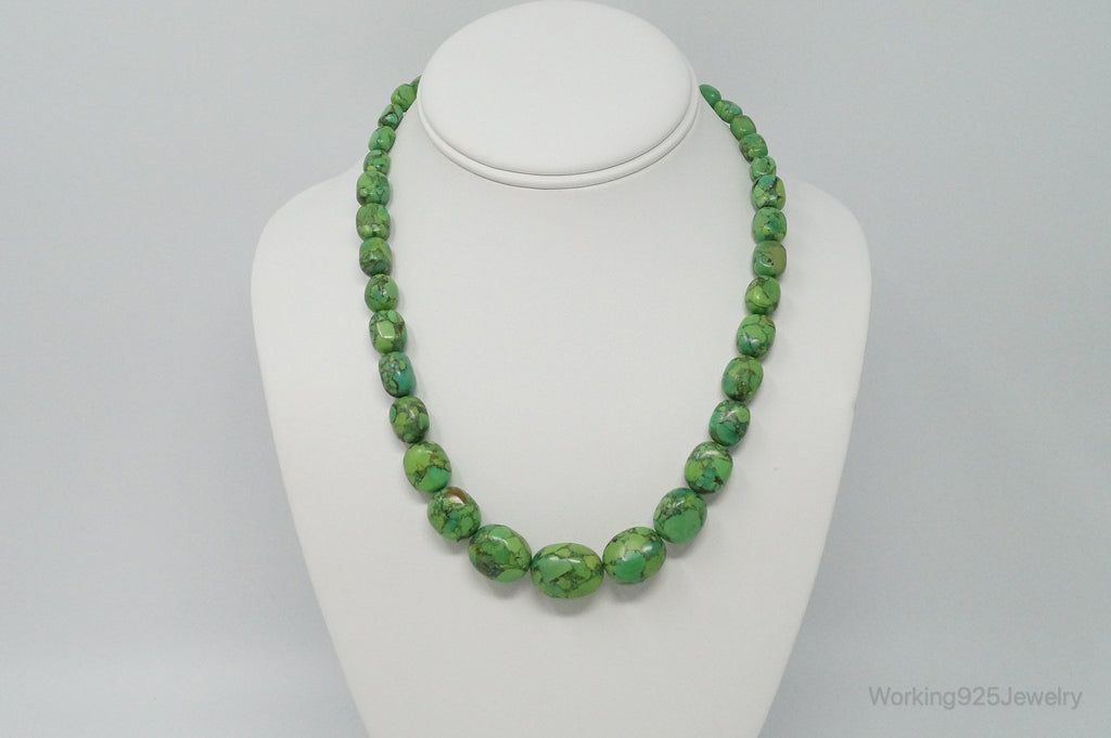 Desert Rose Trading Co Mojave Green Turquoise Sterling Silver Beaded Necklace | Jewelry > Necklaces > Pendants | Wiccan Center