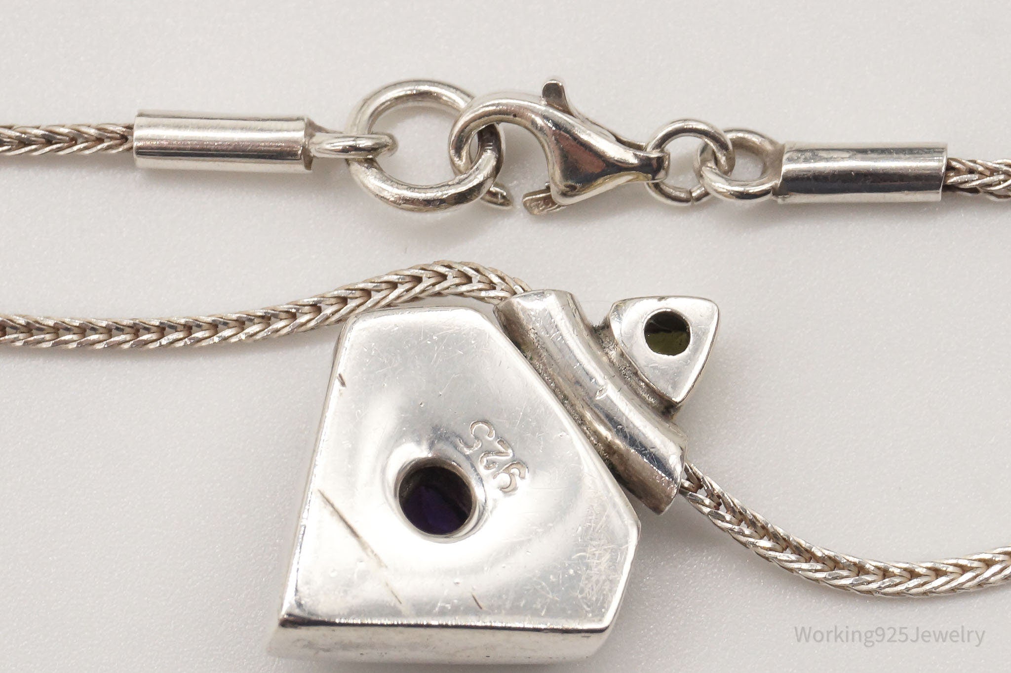 Vintage Amethyst Peridot Sterling Silver Necklace | Jewelry > Necklaces > Pendants | Wiccan Center