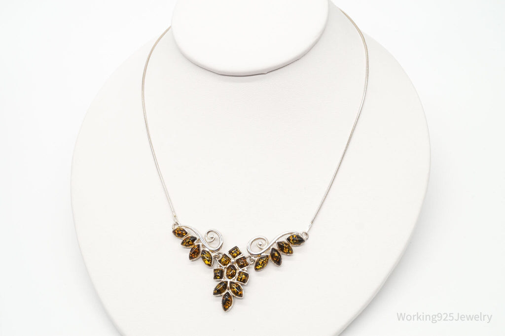 Vintage Amber Sterling Silver Necklace | Jewelry > Necklaces > Pendants | Wiccan Center