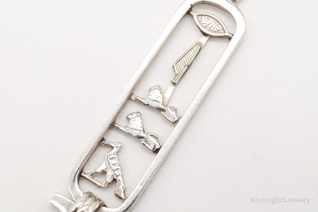 Vintage Large Egyptian Cartouche Sterling Silver Necklace | Jewelry > Necklaces > Pendants | Wiccan Center