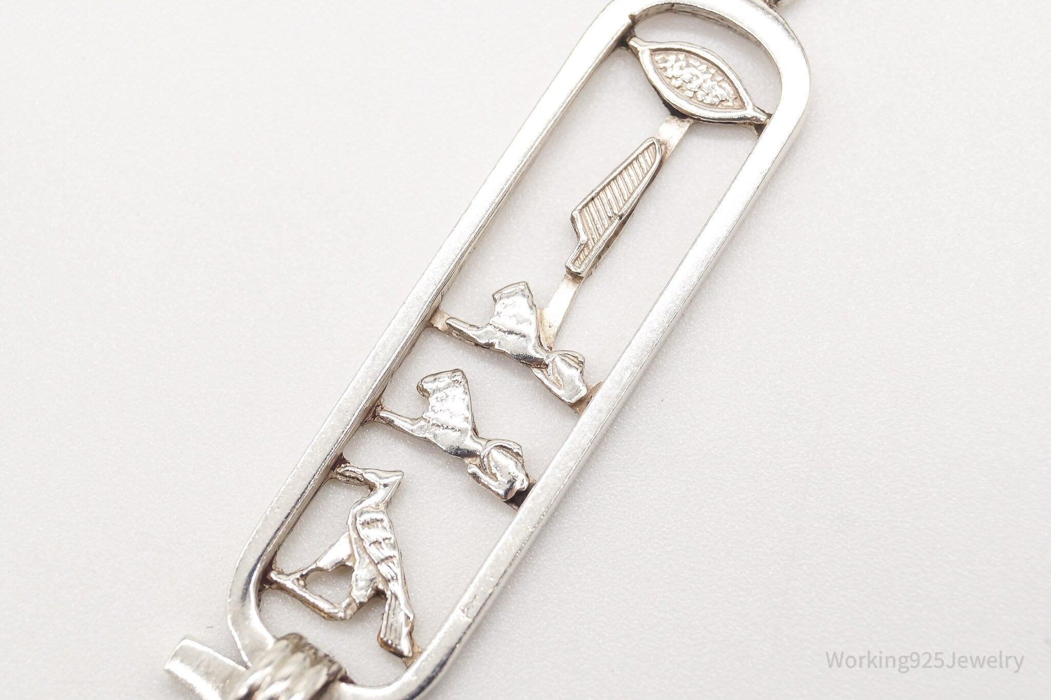 Vintage Large Egyptian Cartouche Sterling Silver Necklace | Jewelry > Necklaces > Pendants | Wiccan Center