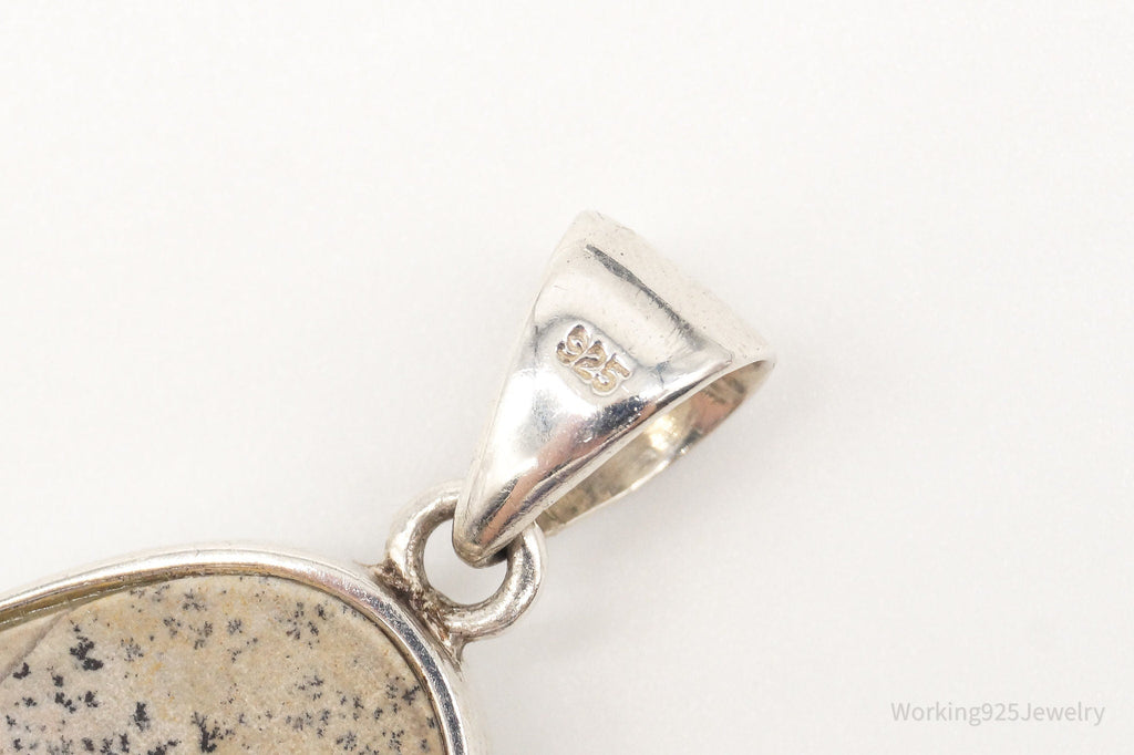 Vintage Long Dendrite Jasper Sterling Silver Pendant | Jewelry > Necklaces > Pendants | Wiccan Center