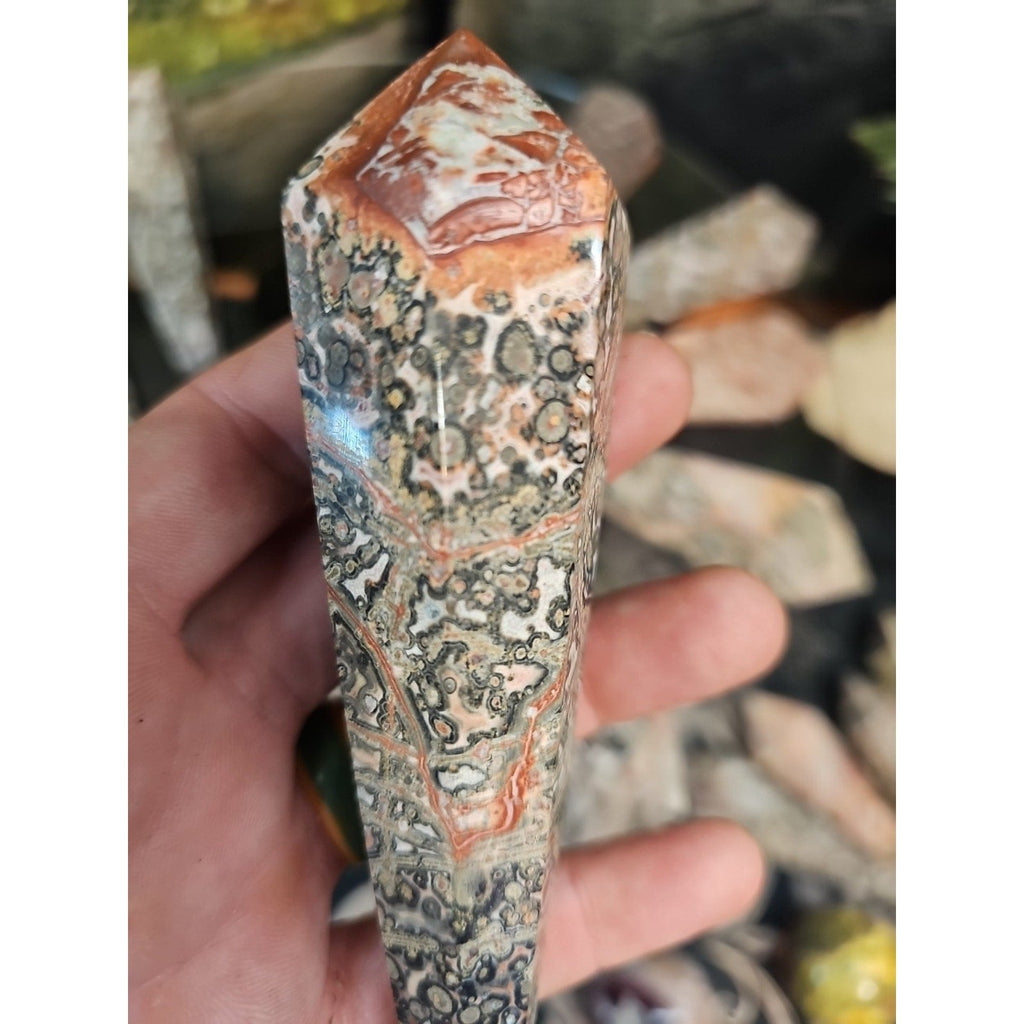Natural Leopard Skin Jasper Crystal Scepter .30+ Avg 1 Each | Crystal Points & Towers | Wiccan Center