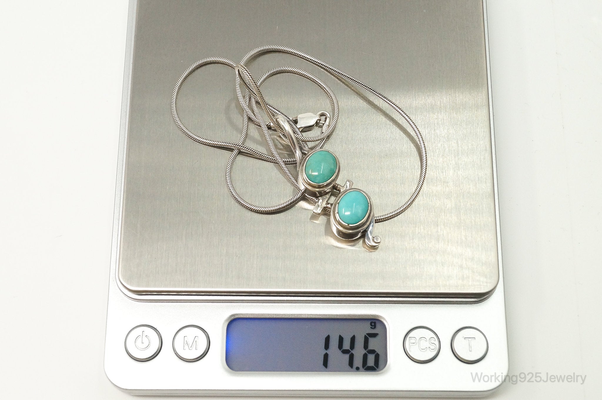 VTG Native American JS Turquoise Sterling Silver Necklace | Jewelry > Necklaces > Pendants | Wiccan Center