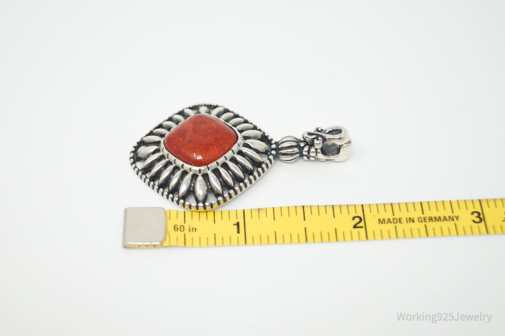 Vtg Carolyn Pollack Relios Raw Coral Flower Sterling Silver Necklace Pendant | Jewelry > Necklaces > Pendants | Wiccan Center