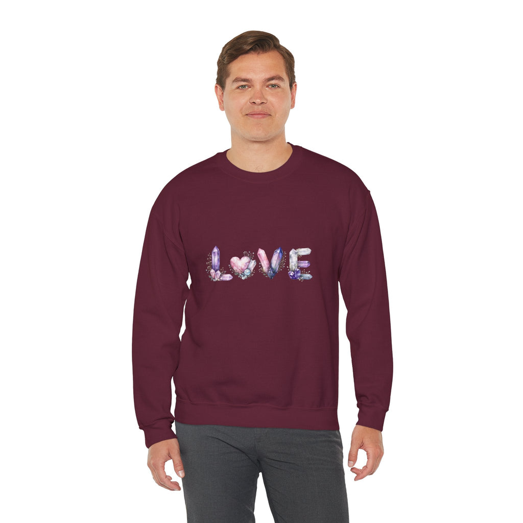 LOVE Crystal Letter Design | Sweatshirt | Wiccan Center