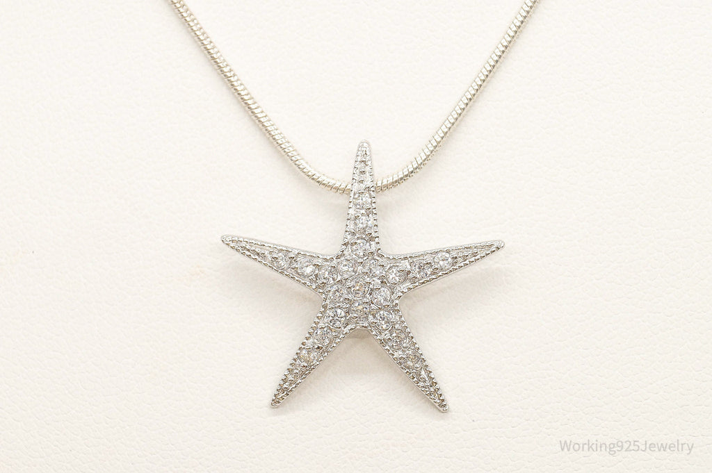 Cubic Zirconia Starfish Sterling Silver Necklace | Jewelry > Necklaces > Pendants | Wiccan Center