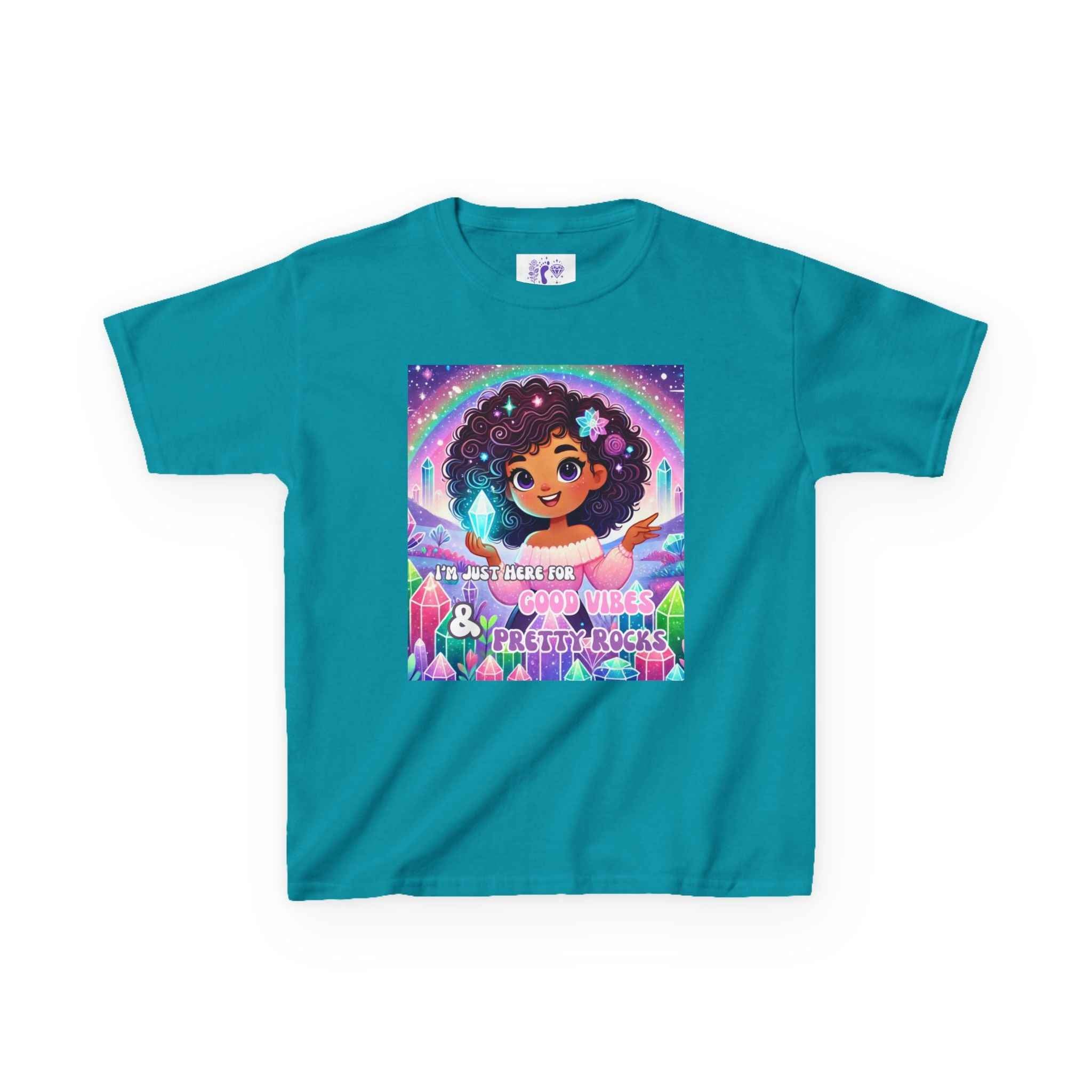 Kids TShirt 'I'm Just Here for Good Vibes and Pretty Rocks' | Kids clothes | Wiccan Center