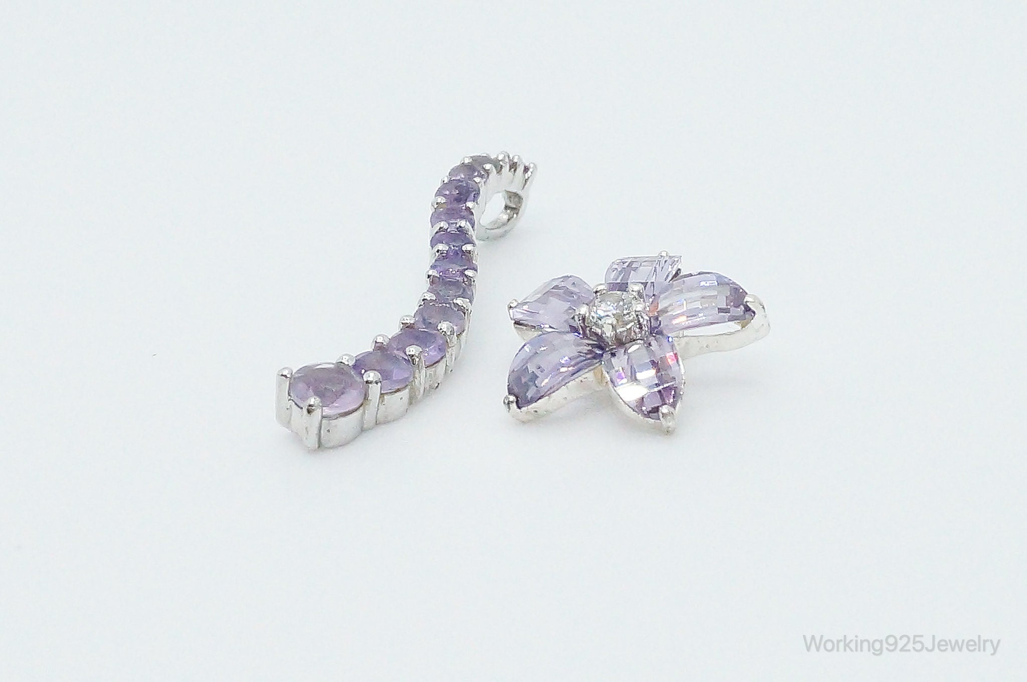 Amethyst Cubic Zirconia Sterling Silver Necklace Pendants | Jewelry > Necklaces > Pendants | Wiccan Center
