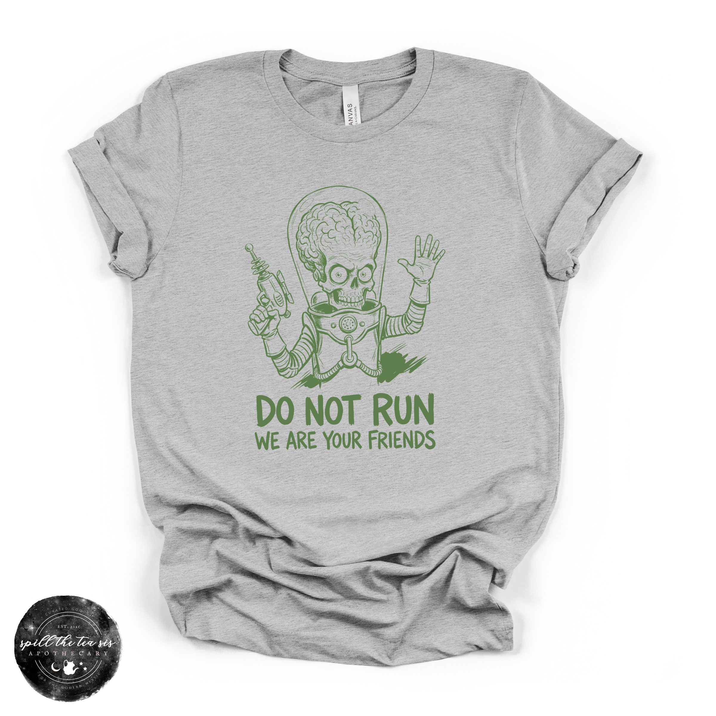 Do Not Run Alien Tee | Funny UFO Graphic T-Shirt | | Wiccan Center