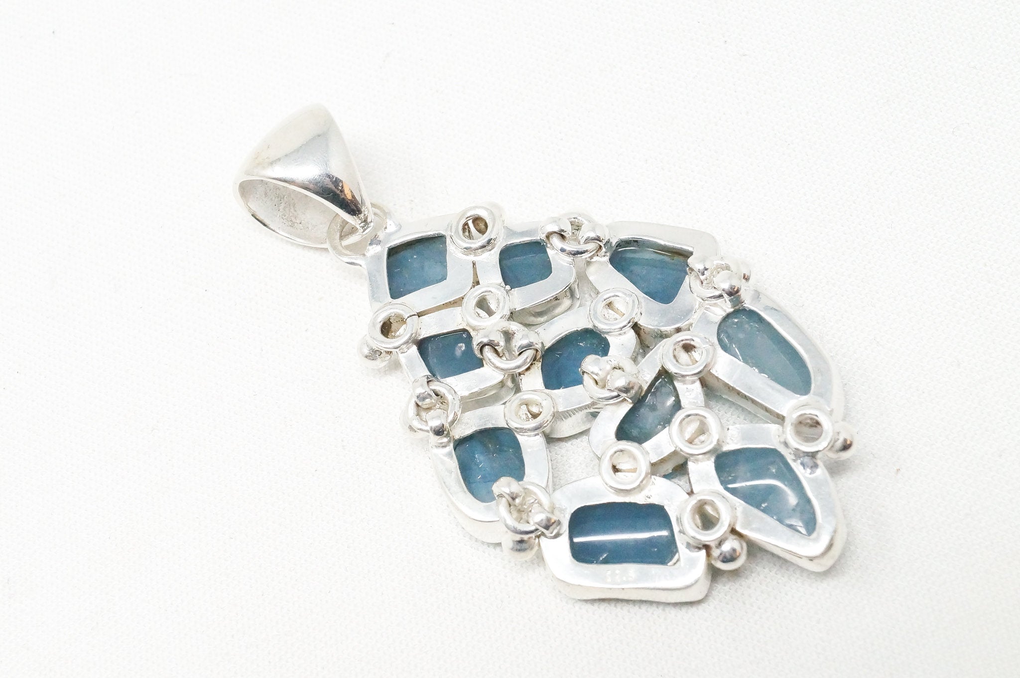 Vintage Blue Gemstone Cluster Southwestern Style Sterling Silver Pendant | Jewelry > Necklaces > Pendants | Wiccan Center